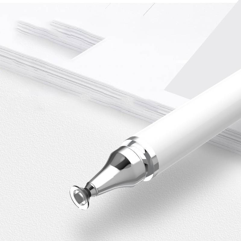 2-in-1-Eingabestift für Touchscreens (Doppelgummispitze) White