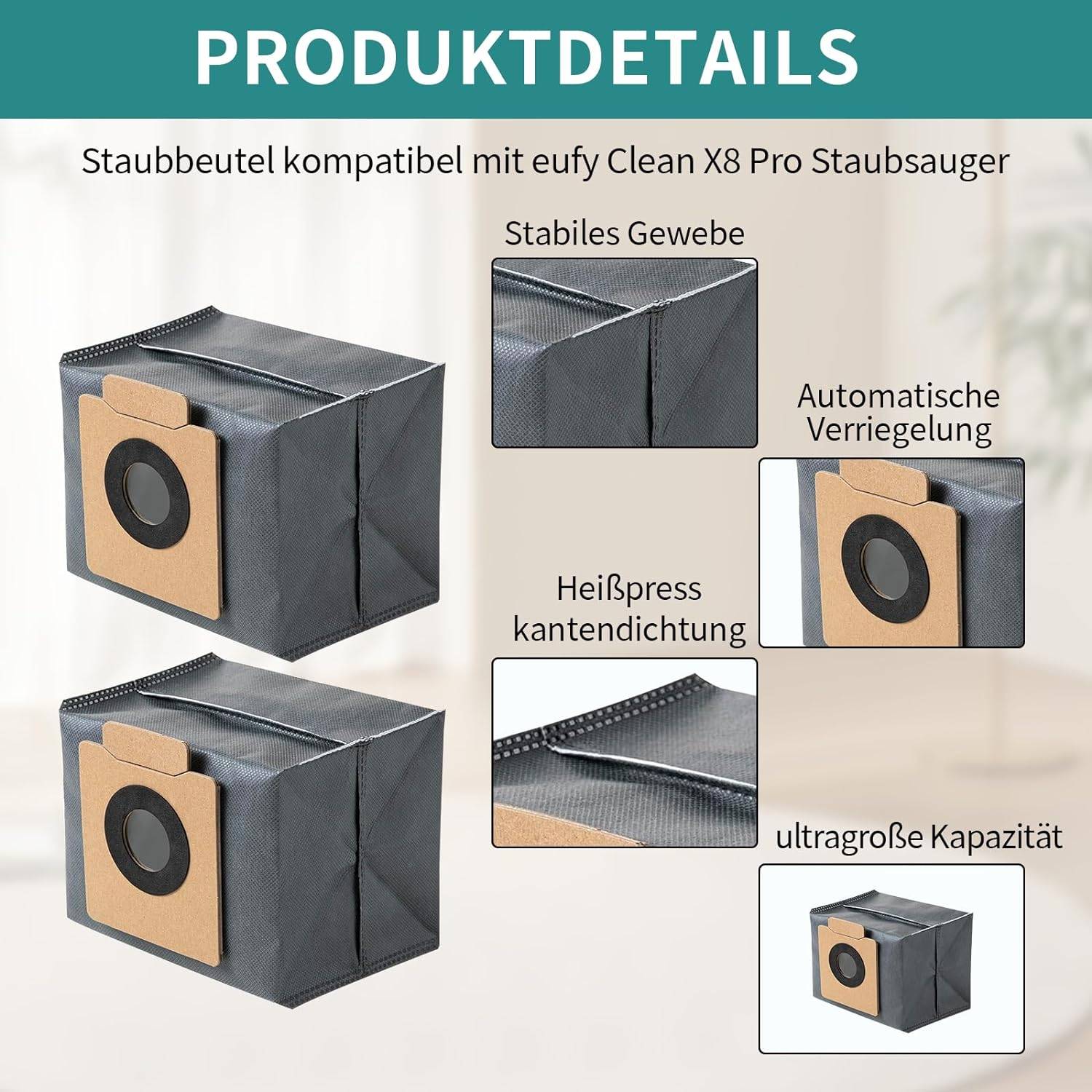 Staubbeutel des Staubsaugers Eufy X8 Pro/X10 Pro Omni austauschen