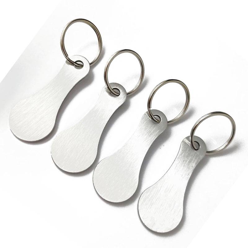 Schlüsselanhänger aus Metall für Einkaufswagen (4er-Pack) Silver