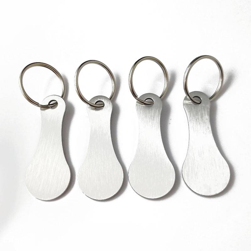 Schlüsselanhänger aus Metall für Einkaufswagen (4er-Pack) Silver