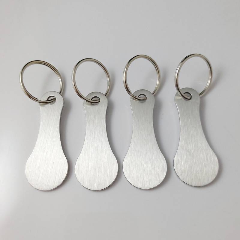 Schlüsselanhänger aus Metall für Einkaufswagen (4er-Pack) Silver
