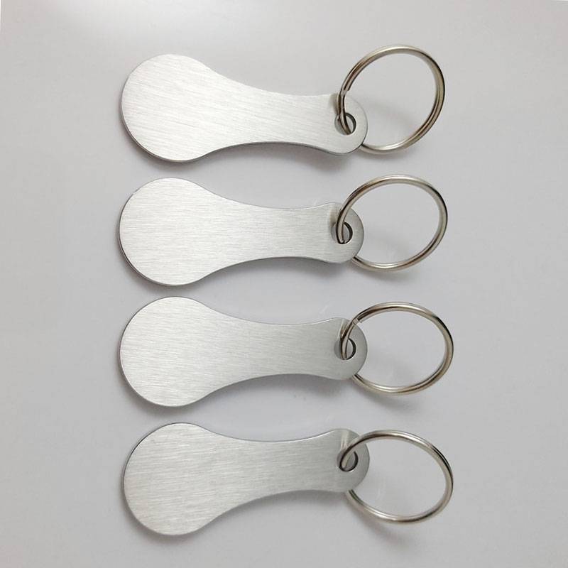 Schlüsselanhänger aus Metall für Einkaufswagen (4er-Pack) Silver