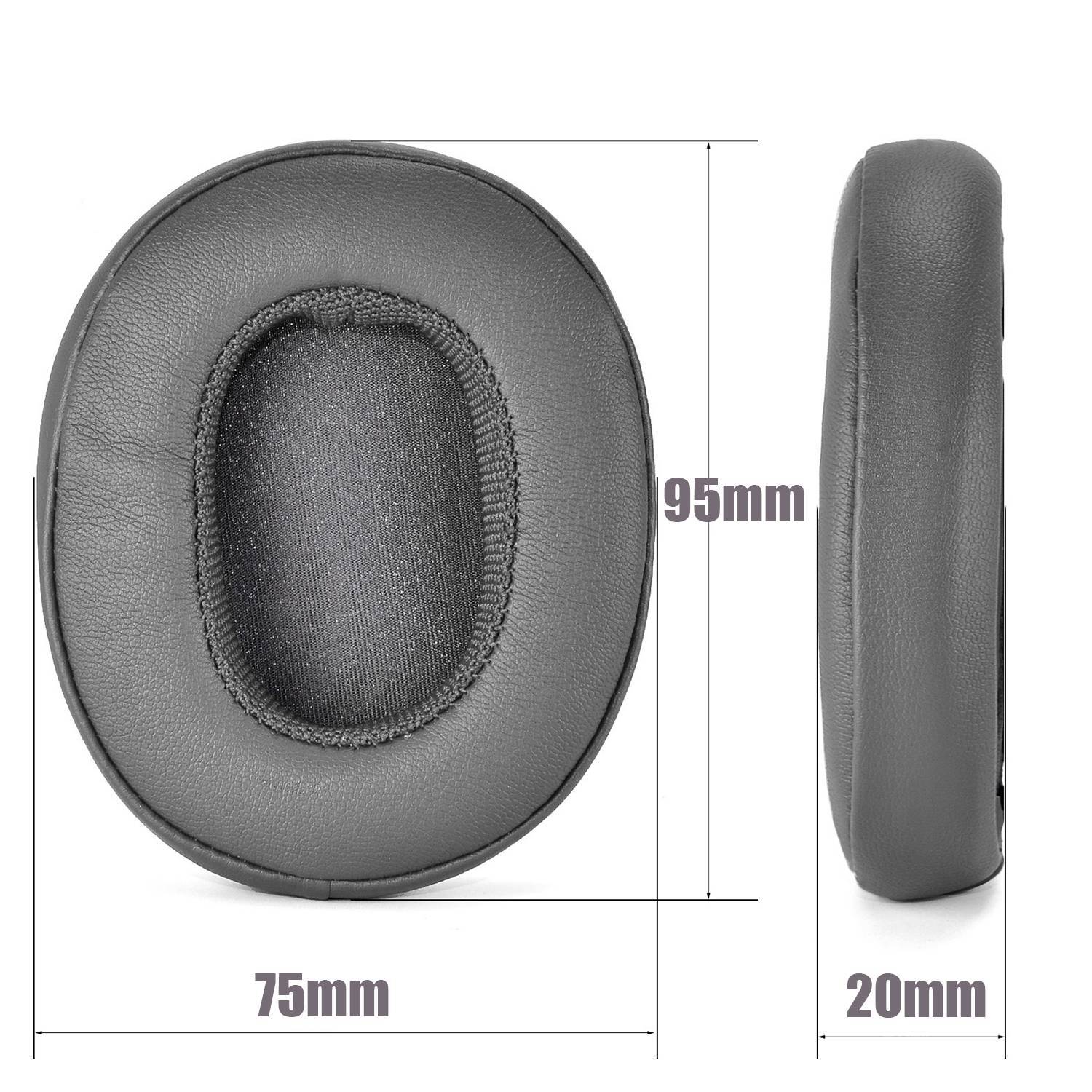 2er-Pack Ersatz-Ohrpolster für Skullcandy Crusher Wireless/Crusher ANC/Hesh3 DarkGrey