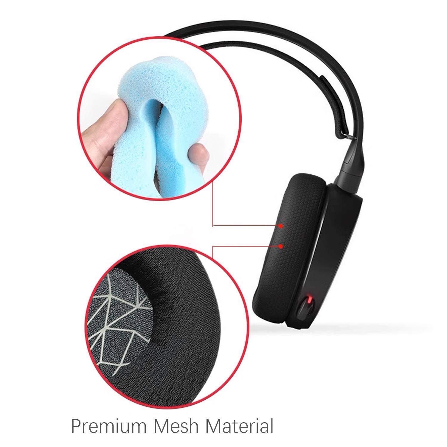 Ohrpolster und Kopfbügelpolster für SteelSeries Arctis 7/Pro