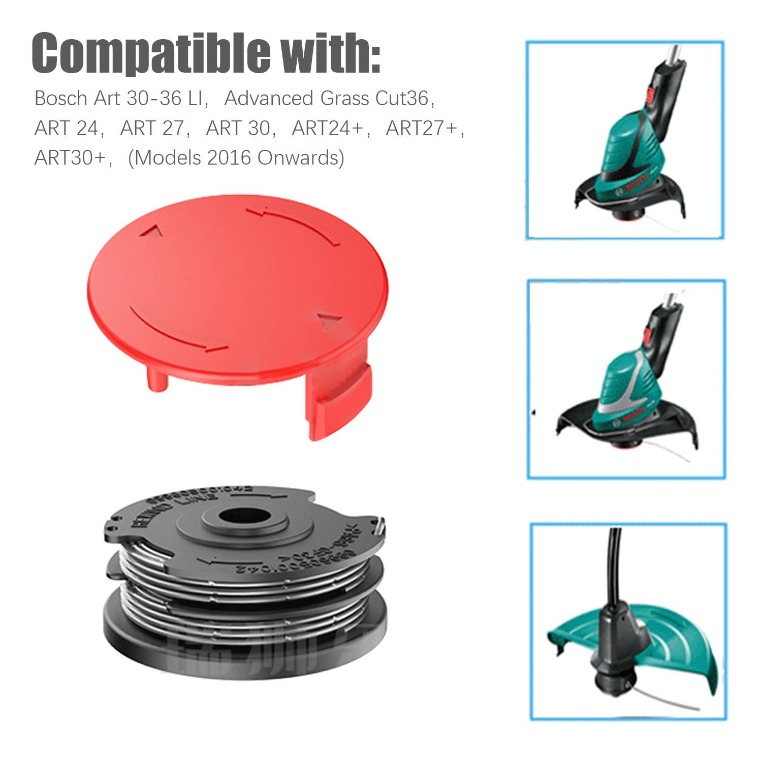 Fadenspule mit Trimmerfaden für Bosch Rasentrimmer