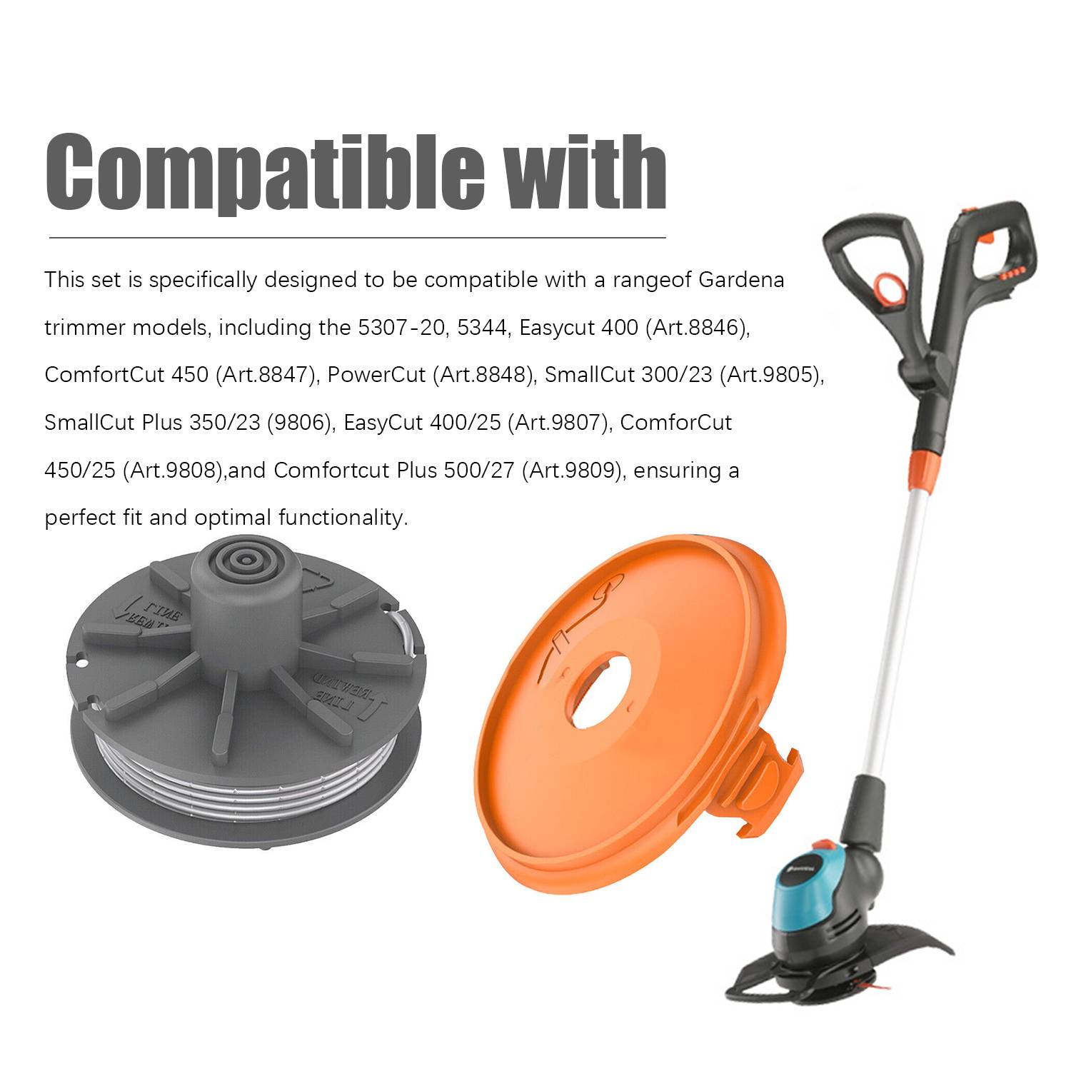 Ersatzspule und Abdeckungsset für Gardena-Trimmer 2 Spulen