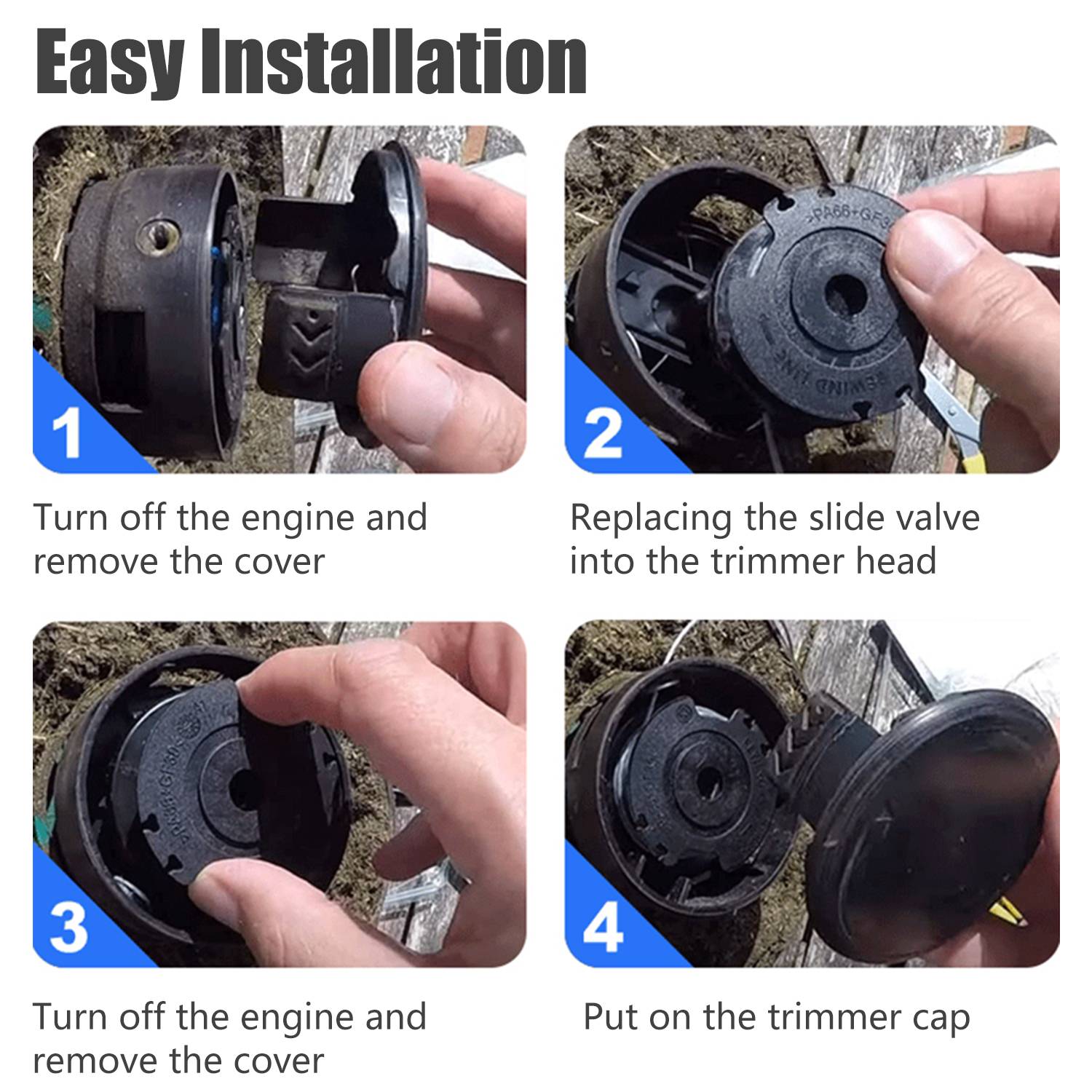 Ersatz-Spulenfaden und Abdeckungsset für Rasentrimmer von Bosch 10 Spulen