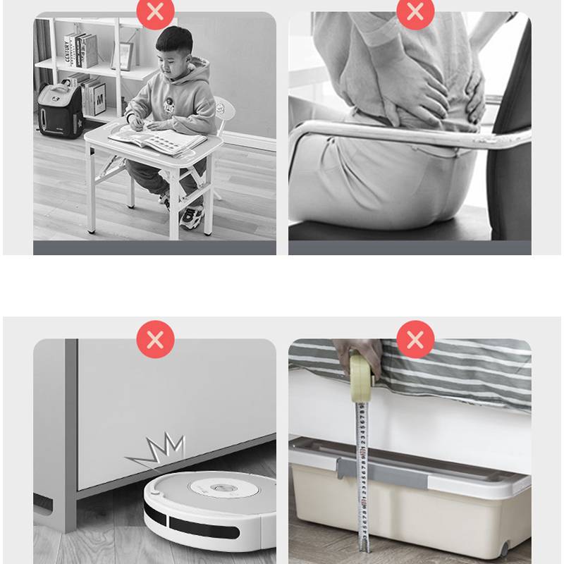 Möbelbein-Erhöhungen 4er-Set, Carbonstahl Weiß – Anti-Rutsch-Unterstützung für Schränke, Sofas, Tische und Betten S
