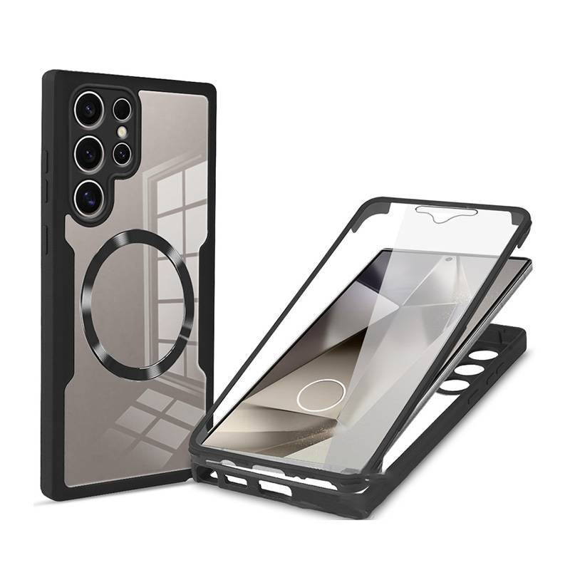 Vollständig geschlossene Handyhülle mit magnetischer Schale und integrierter Folie für Samsung S22 Serie Samsung S22 Ultra