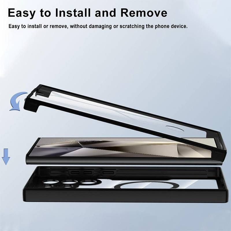 Vollständig geschlossene Handyhülle mit magnetischer Schale und integrierter Folie für Samsung S22 Serie Samsung S22 Ultra