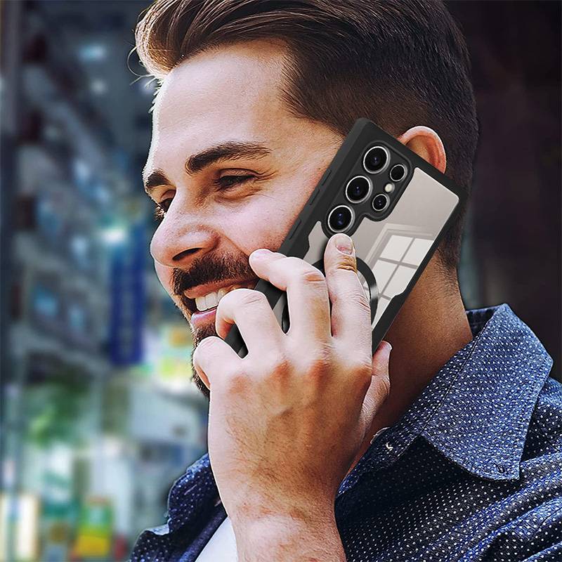 Vollständig geschlossene Handyhülle mit magnetischer Schale und integrierter Folie für Samsung S22 Serie Samsung S22 Ultra