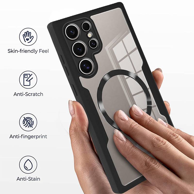 Vollständig geschlossene Handyhülle mit magnetischer Schale und integrierter Folie für Samsung S22 Serie Samsung S22 Ultra