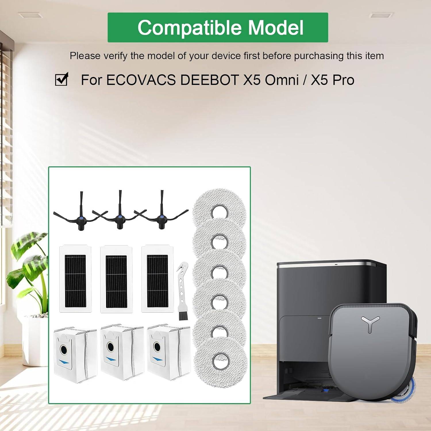Zubehörset für Ecovacs Deebot X5 Omni, X5 Pro