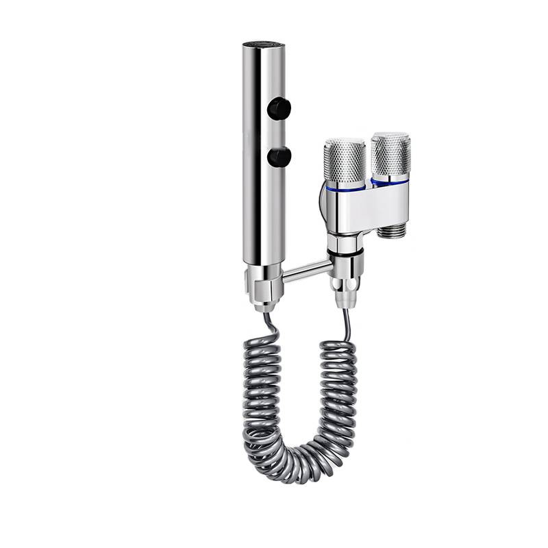 Druckverstärkender Toilettensprüher mit Ständer und zwei Modi Silver