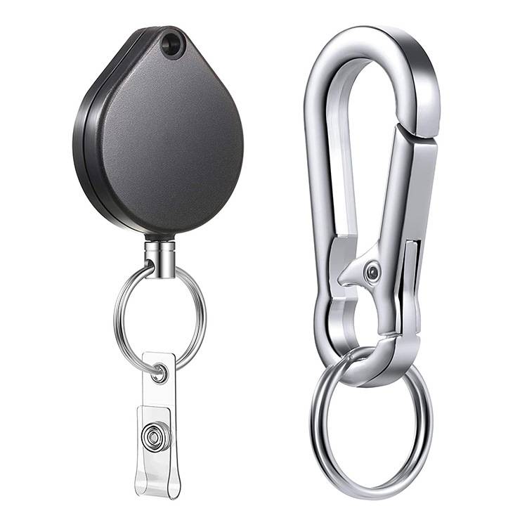 Einziehbarer Schlüsselanhänger mit Karabiner