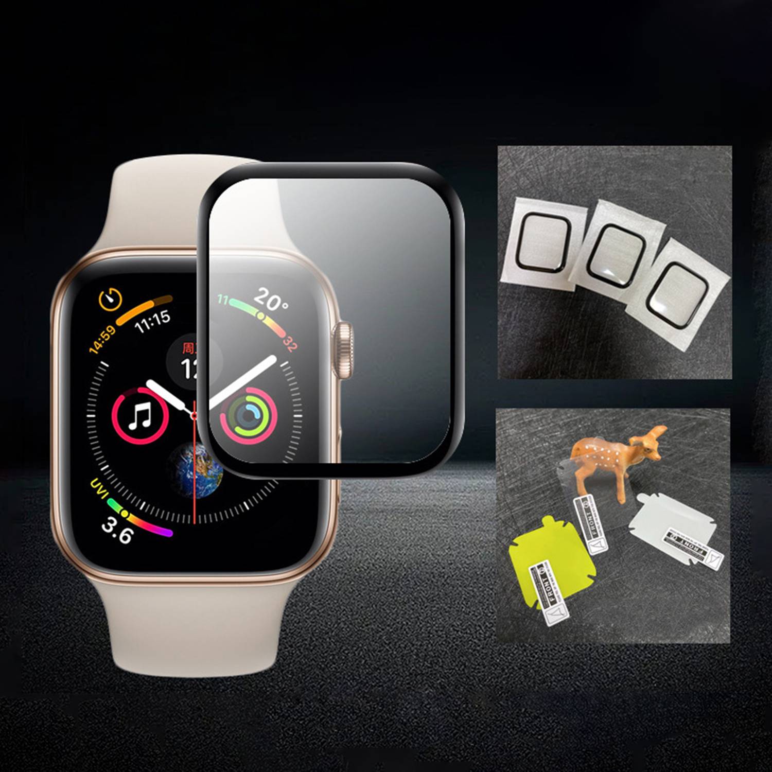 Displayschutzfolie für Apple Watch Series 9/8/7 (45 mm), 2er-Pack