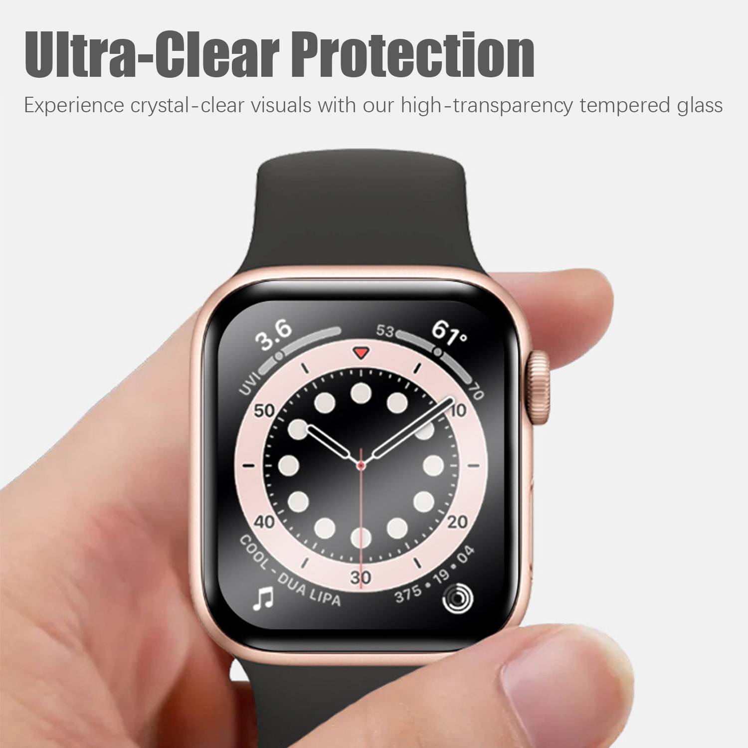 Displayschutzfolie für Apple Watch Series 9/8/7 (45 mm), 2er-Pack