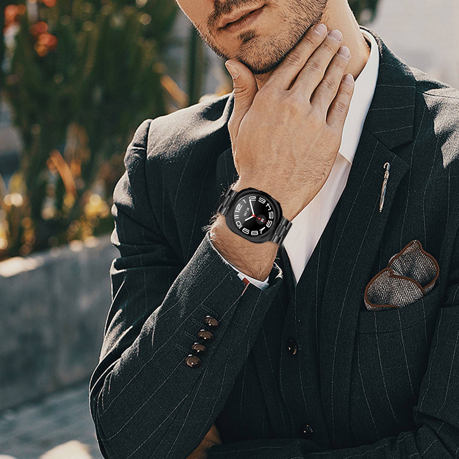 Edelstahl-Uhrenarmband für Samsung Galaxy Watch 7 Ultra 47MM Black