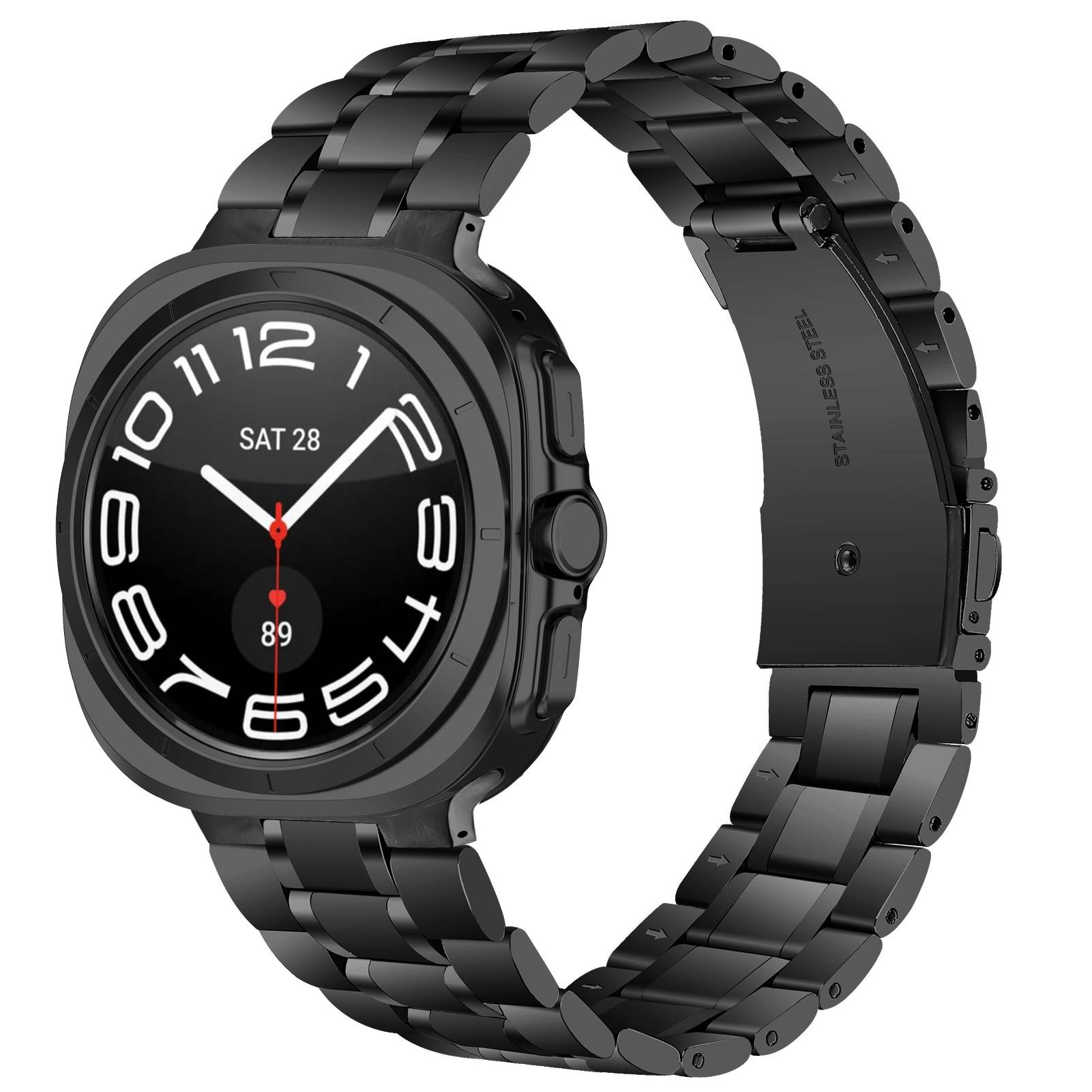 Edelstahl-Uhrenarmband für Samsung Galaxy Watch 7 Ultra 47MM Black