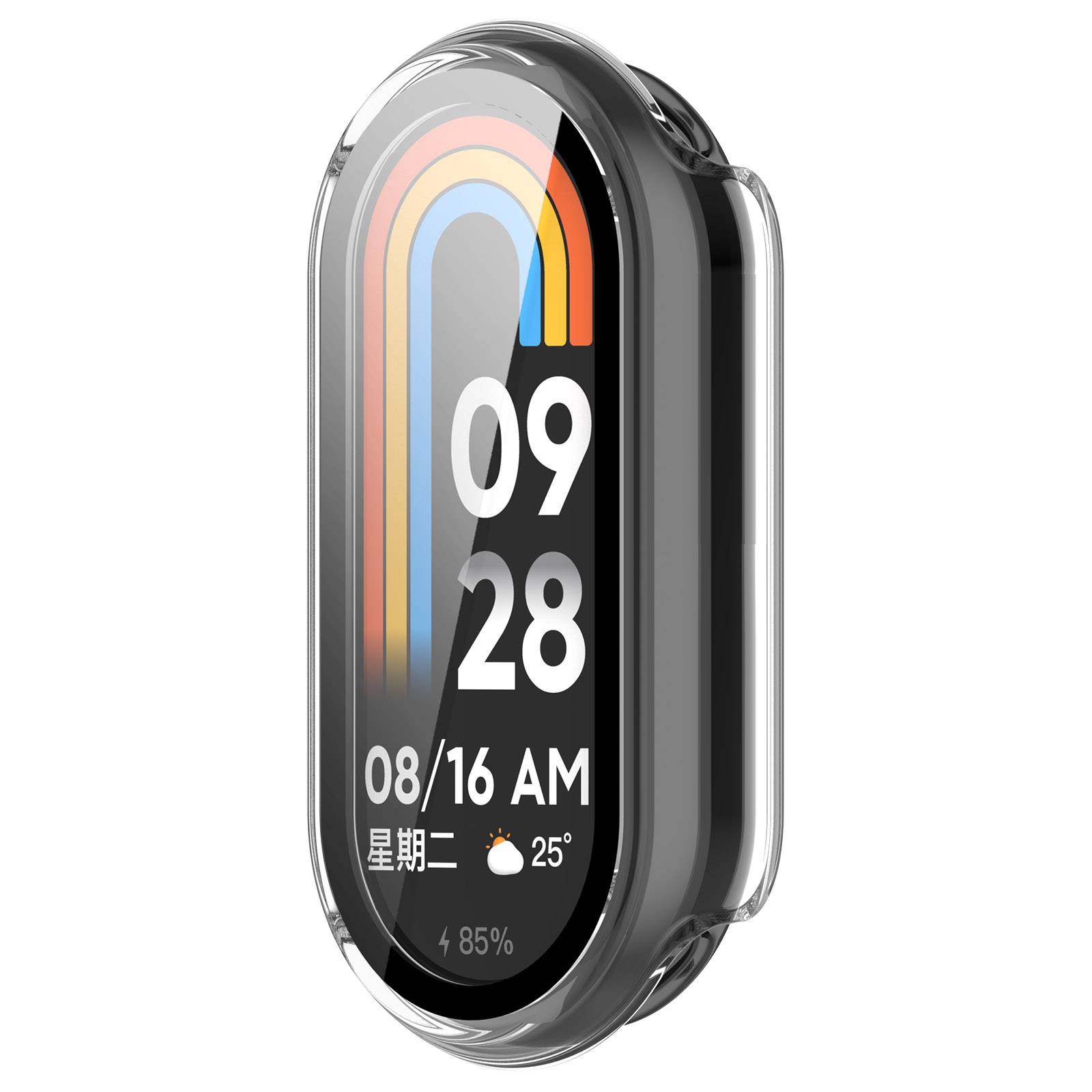 Xiaomi Mi Band 9/9 NFC-Hülle mit Displayschutz aus gehärtetem Glas Transparent