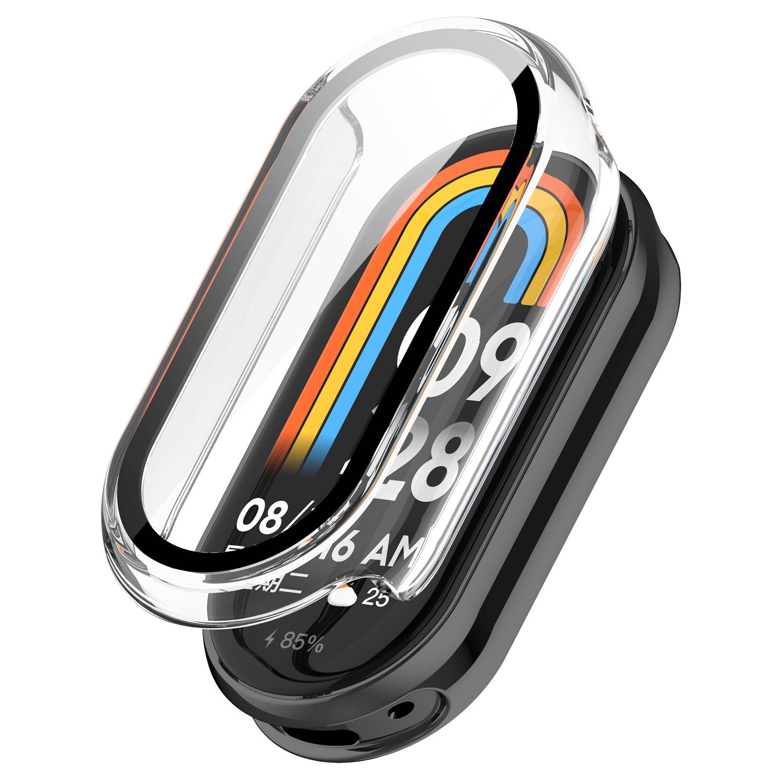 Xiaomi Mi Band 9/9 NFC-Hülle mit Displayschutz aus gehärtetem Glas Transparent