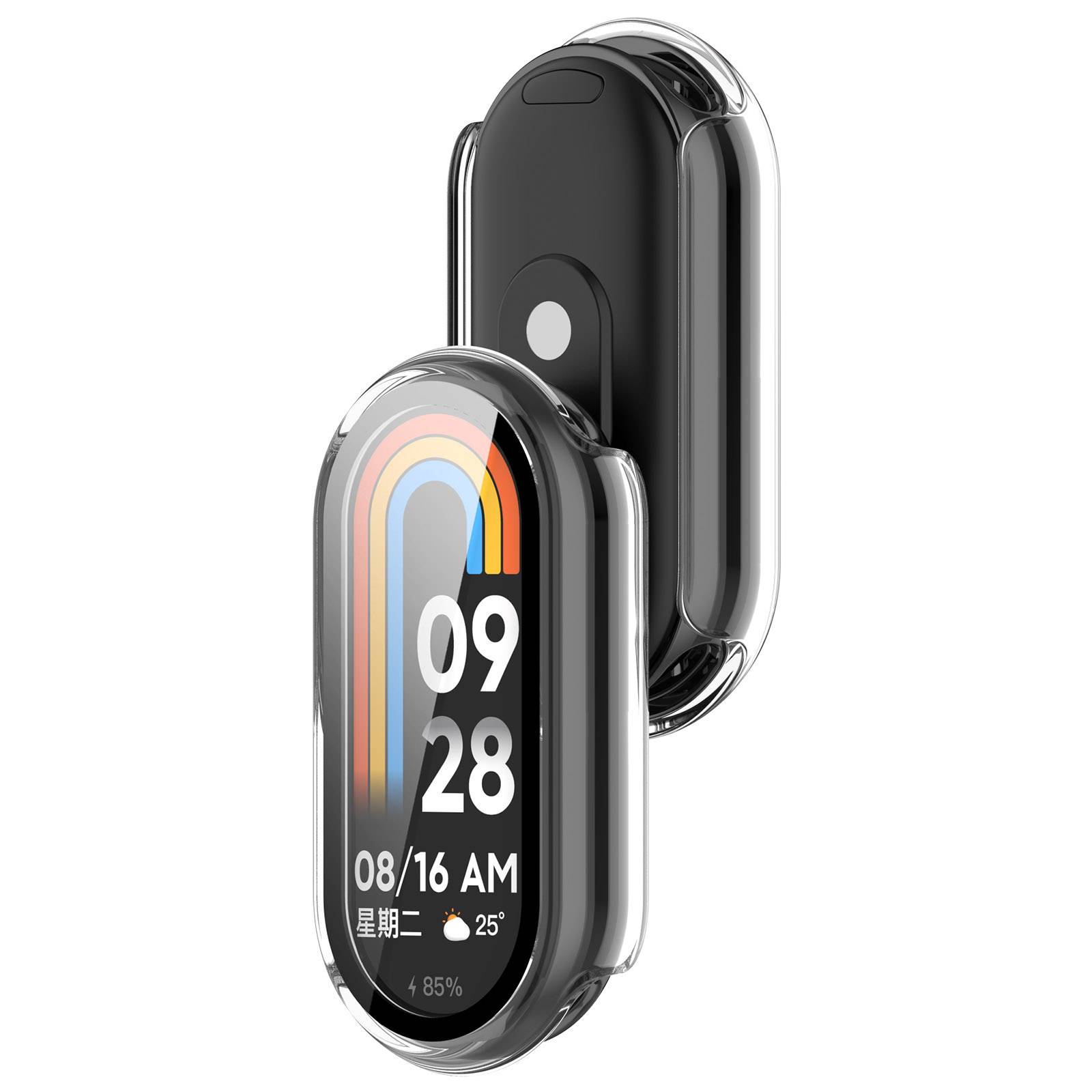 Xiaomi Mi Band 9/9 NFC-Hülle mit Displayschutz aus gehärtetem Glas Transparent