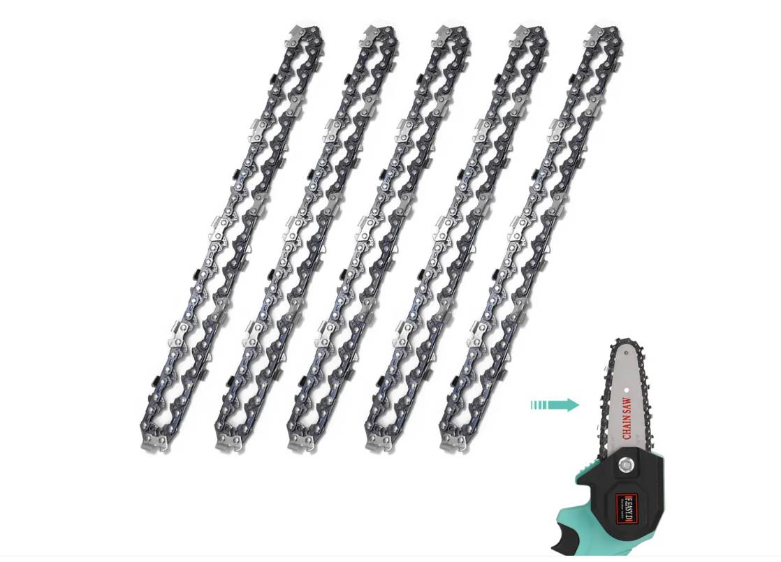 10-Zoll-Kettensägenkette (40 Treibglieder, 20 Zähne) – 5er-Pack
