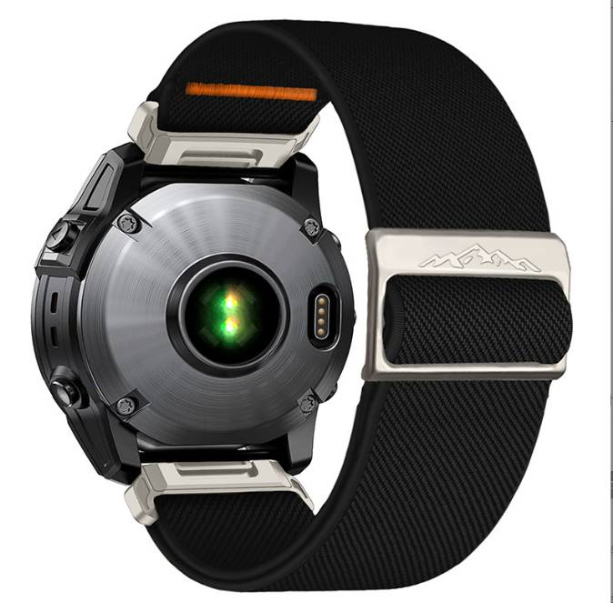 Elastisches Nylon-Uhrenarmband für Garmin Descent MK3i Black 26mm