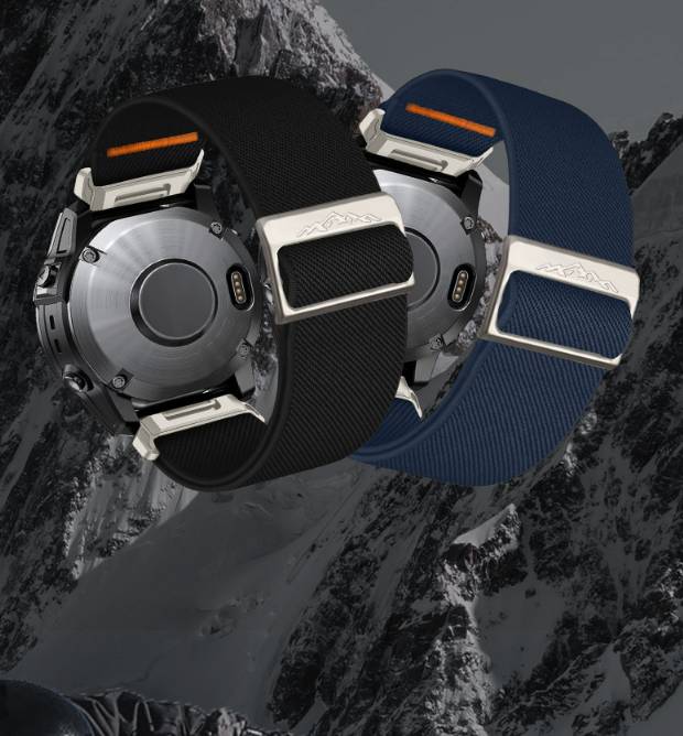 Elastisches Nylon-Uhrenarmband für Garmin Descent MK3i Black 26mm