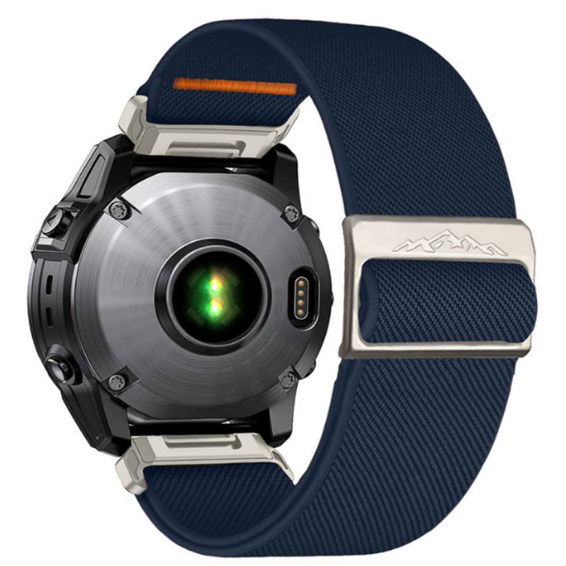 Elastisches Nylon-Uhrenarmband für Garmin Descent MK3i Blue 22mm