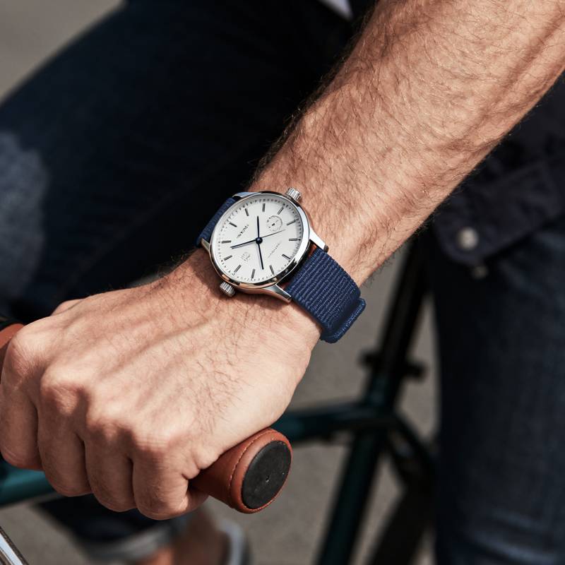 Elastisches Nylon-Uhrenarmband für Garmin Descent MK3i Blue 22mm