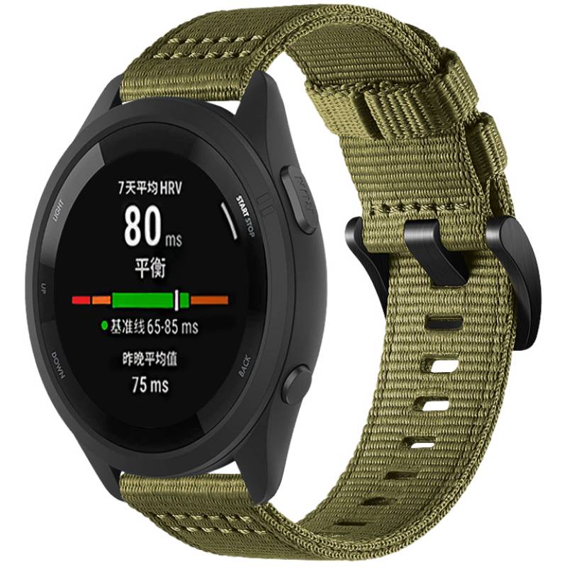 Nylon-Uhrenarmband für Garmin Forerunner 255/265/245 Smartwatch Green S