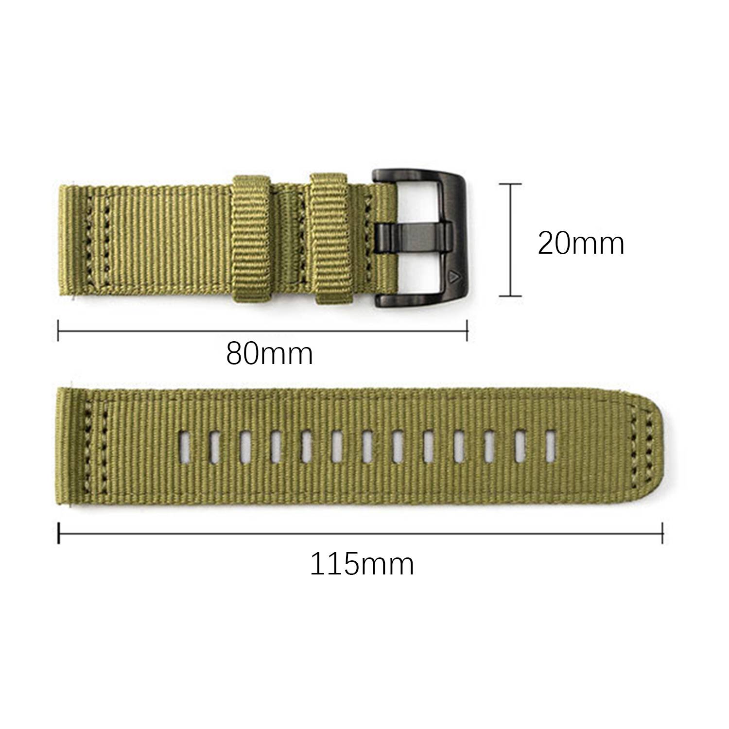 Nylon-Uhrenarmband für Garmin Forerunner 255/265/245 Smartwatch Green S