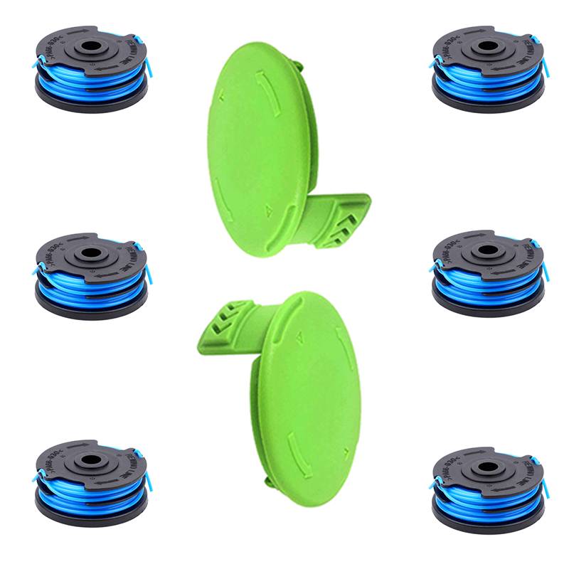 Ersatz-Spulenschnur und Abdeckungsset für Greenworks-Fadentrimmer 6 Spulen