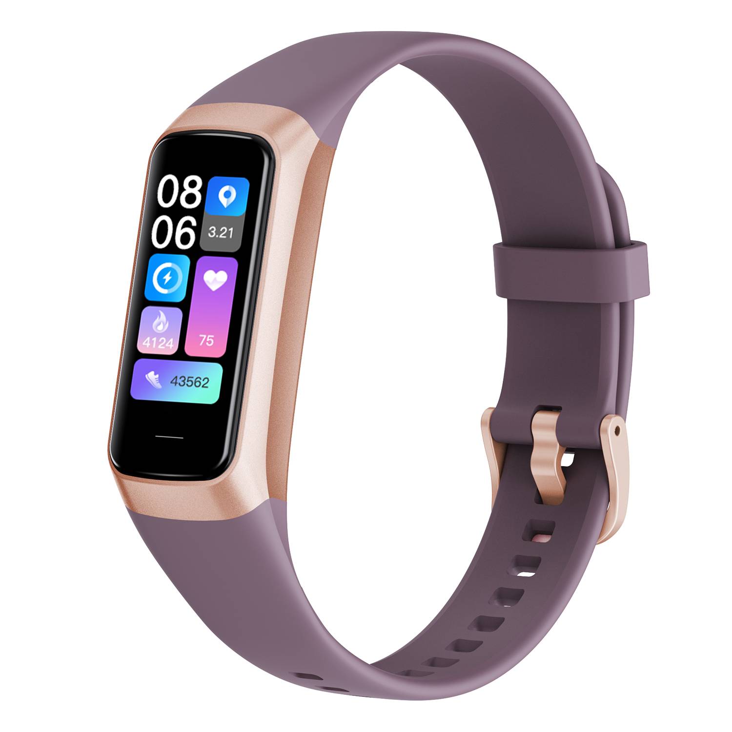 Smartwatch mit Herzfrequenz- und Blutdruckmesser Purple