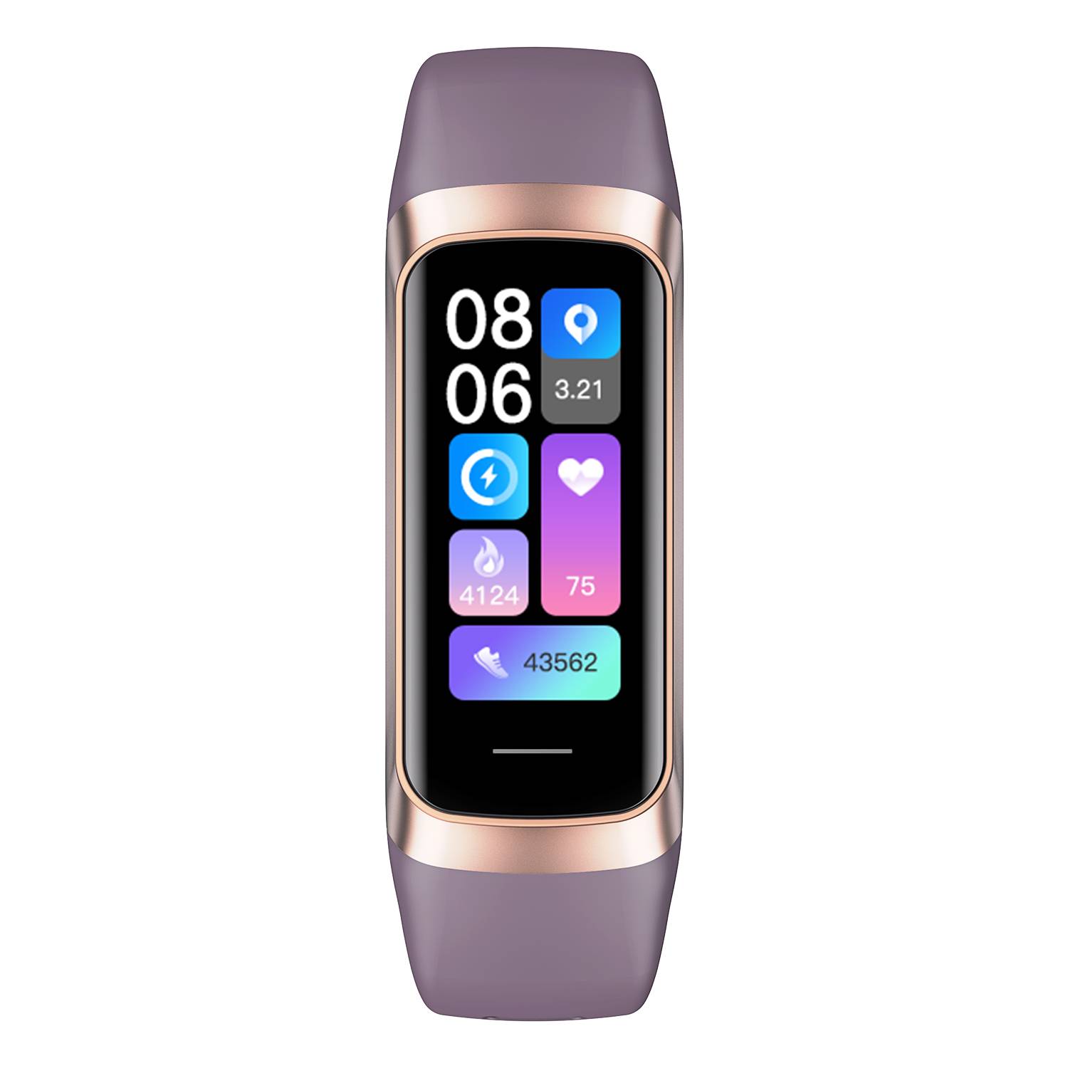 Smartwatch mit Herzfrequenz- und Blutdruckmesser Purple