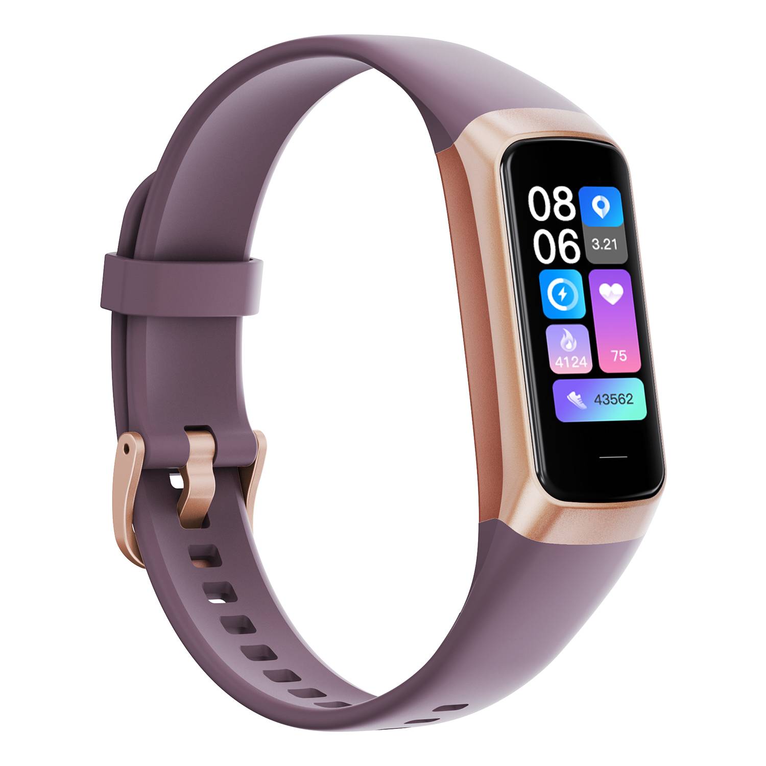 Smartwatch mit Herzfrequenz- und Blutdruckmesser Purple