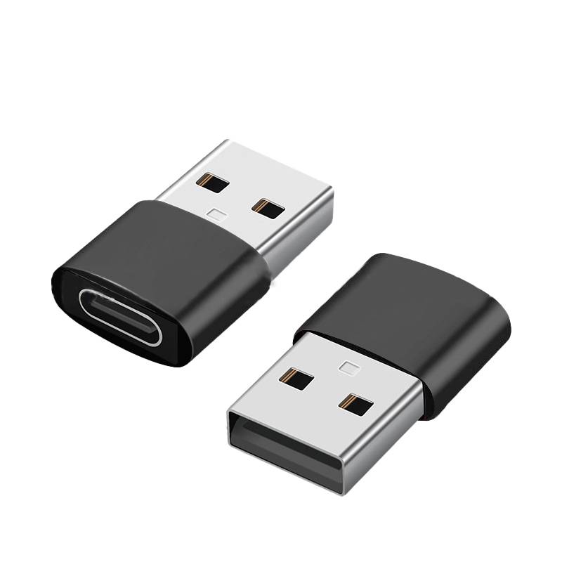 2er-Pack USB-C-auf-USB-Adapter für Datenübertragung und Aufladen Black