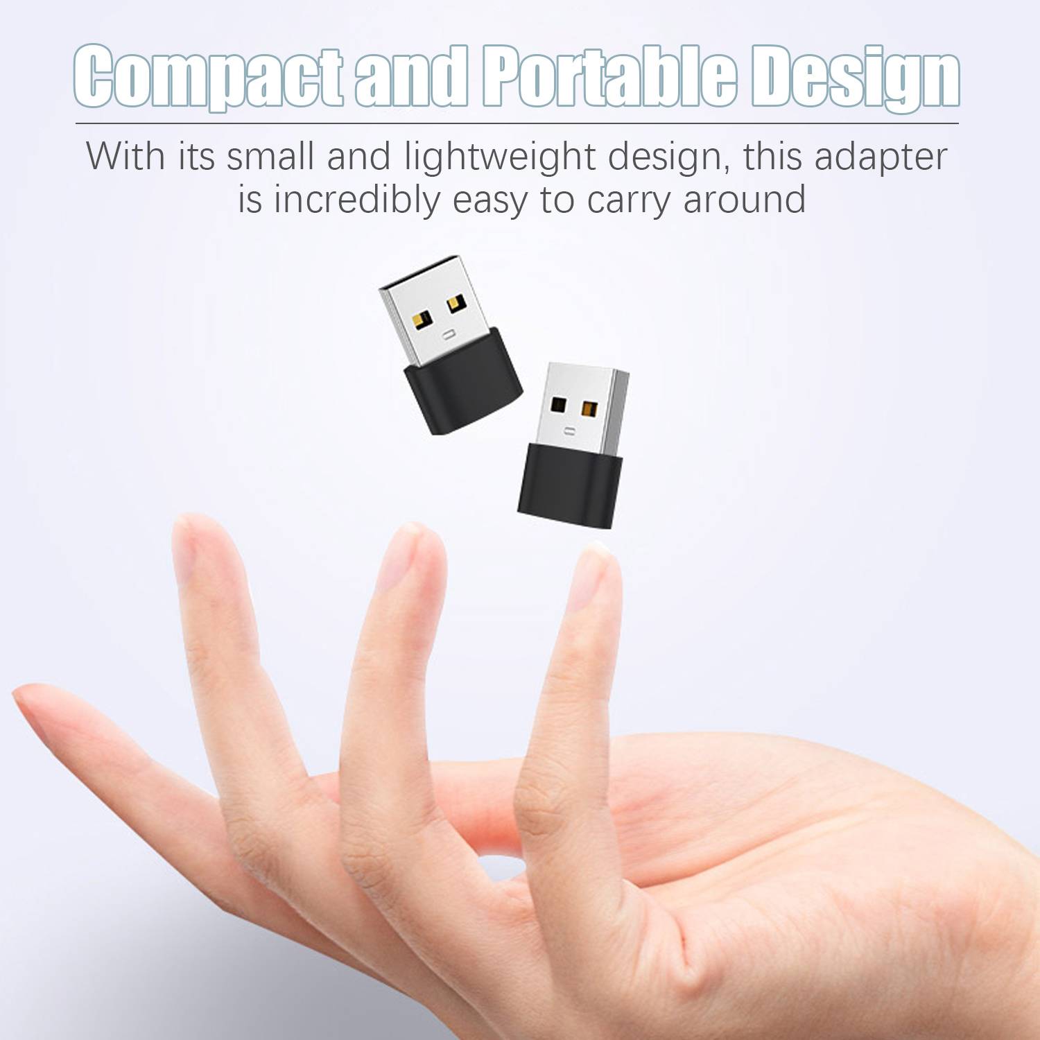 2er-Pack USB-C-auf-USB-Adapter für Datenübertragung und Aufladen Black