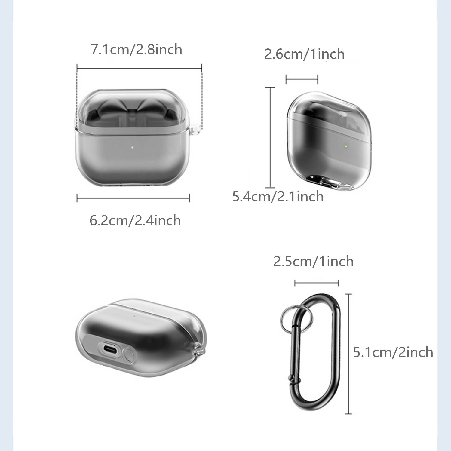 Schutzhülle für Samsung Galaxy Buds 3/Buds 3 Pro mit Karabiner