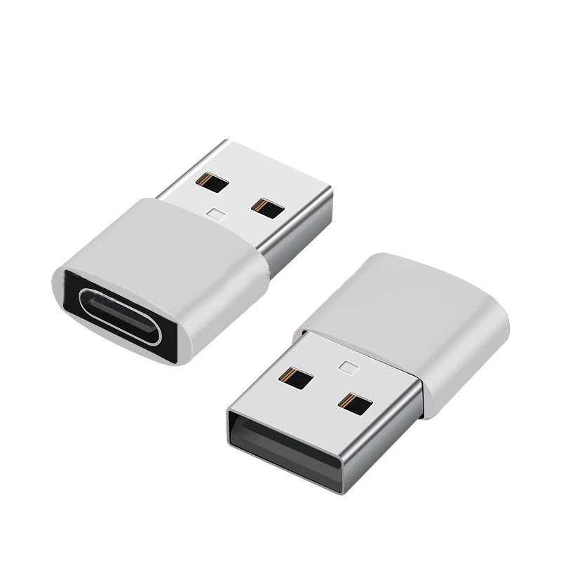 2er-Pack USB-C-auf-USB-Adapter für Datenübertragung und Aufladen Silver
