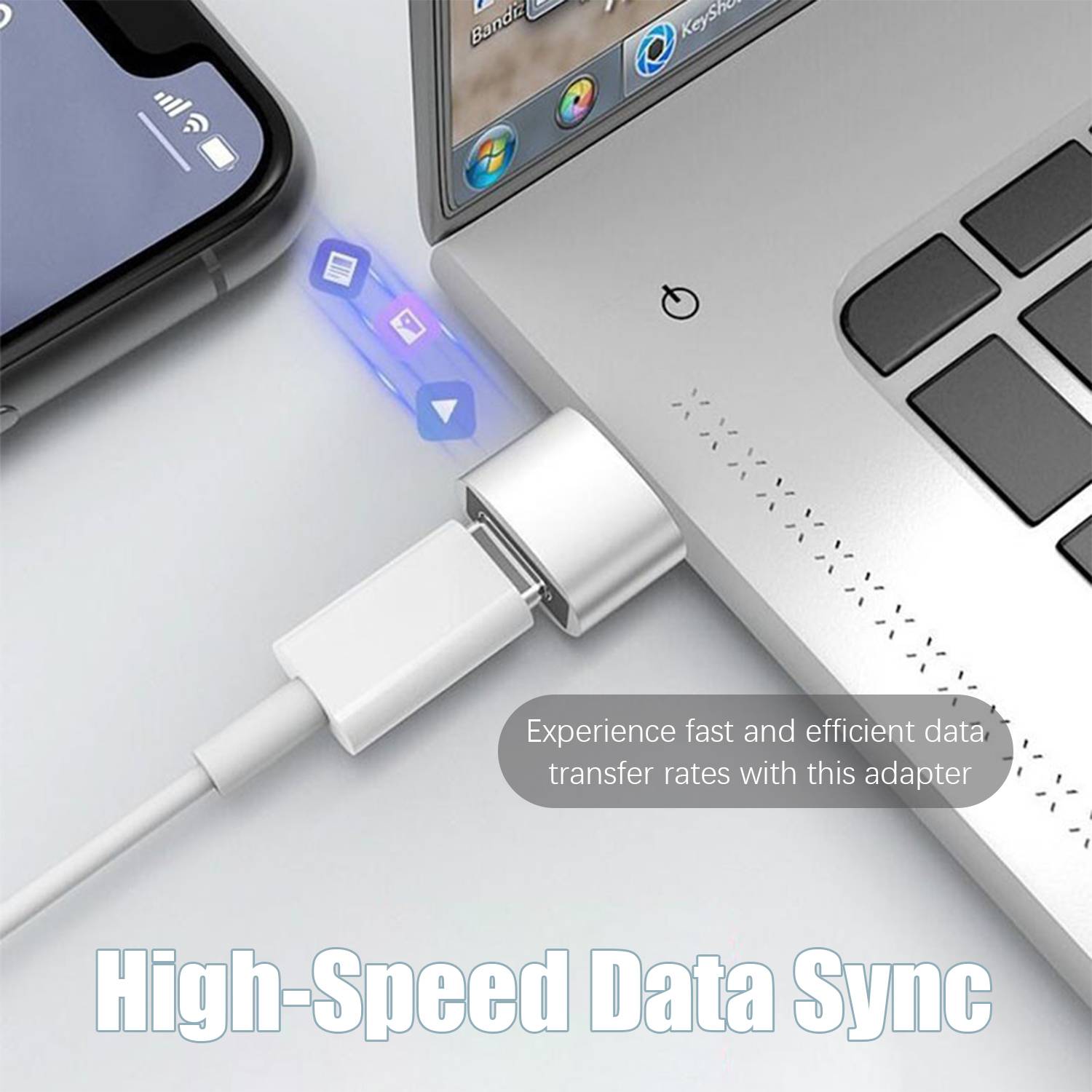 2er-Pack USB-C-auf-USB-Adapter für Datenübertragung und Aufladen Silver