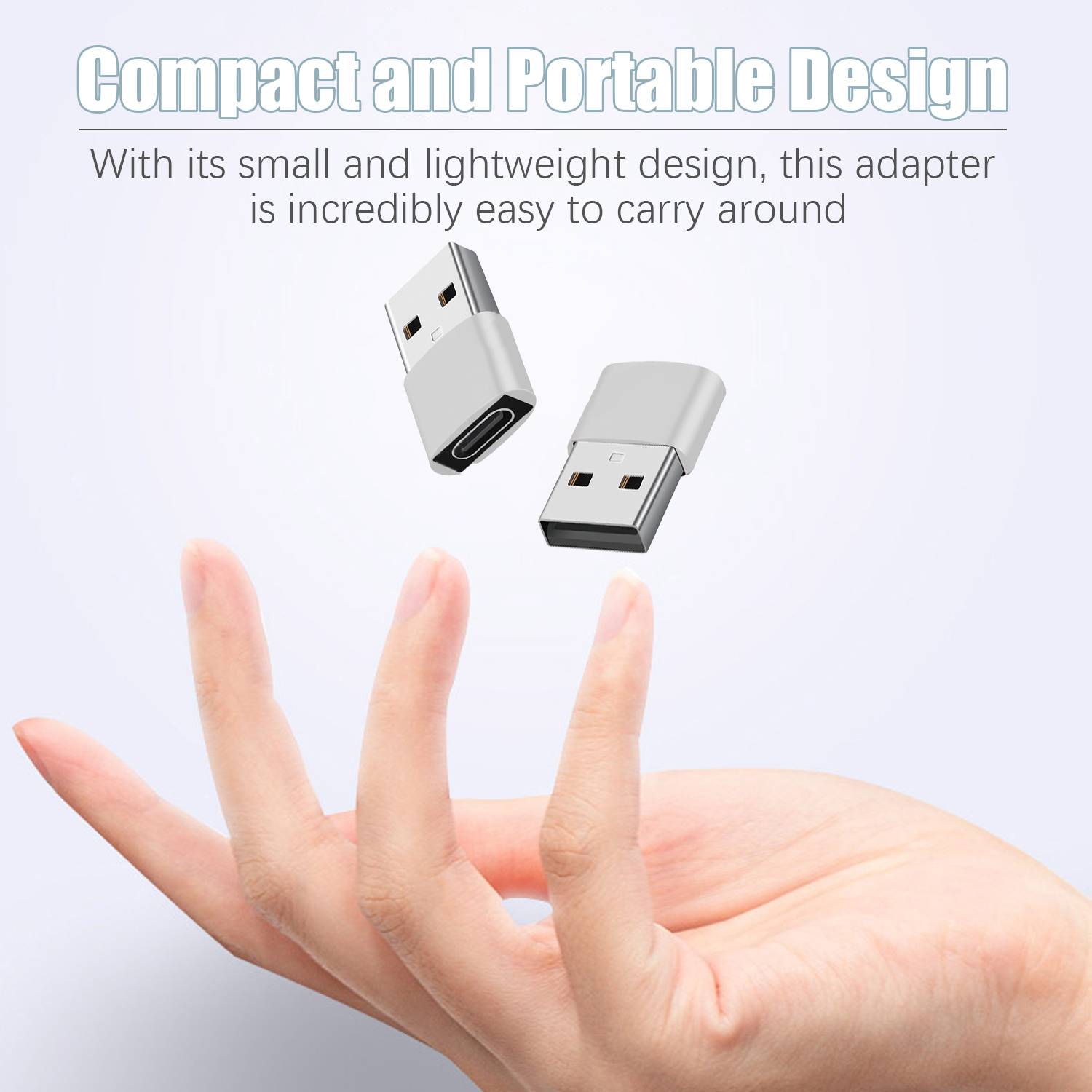 2er-Pack USB-C-auf-USB-Adapter für Datenübertragung und Aufladen Silver