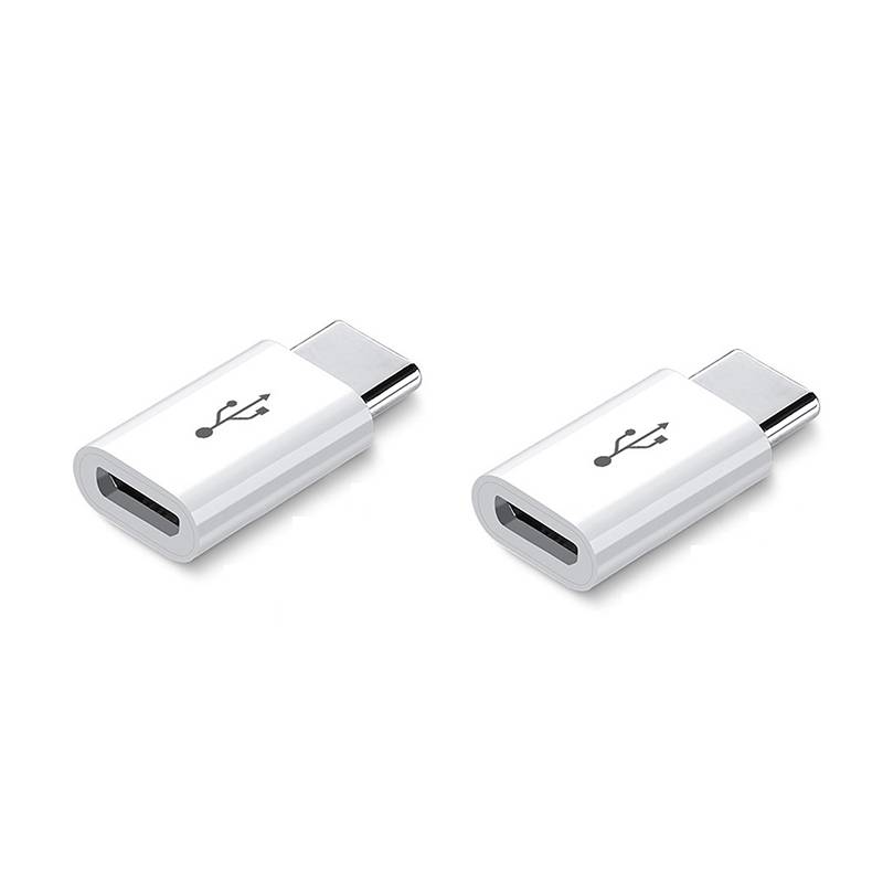 2er-Set kurzer Android-zu-USB-C-Adapter, PD Schnellladung bis 5A, Datenübertragung, Plug-and-Play White