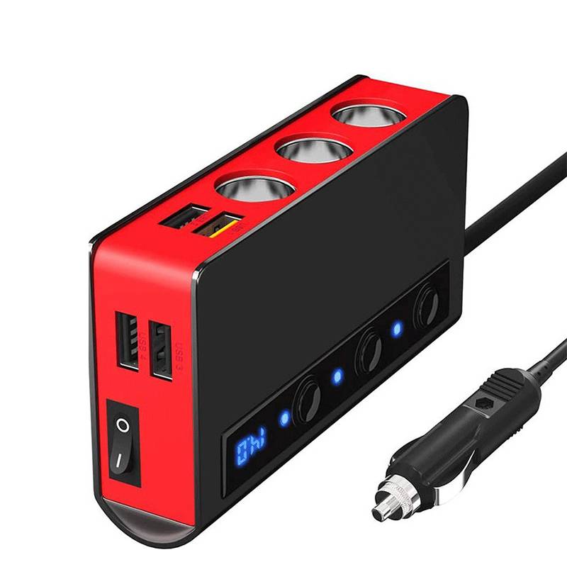 180W Autoladegerät mit Digitalanzeige Black+Red