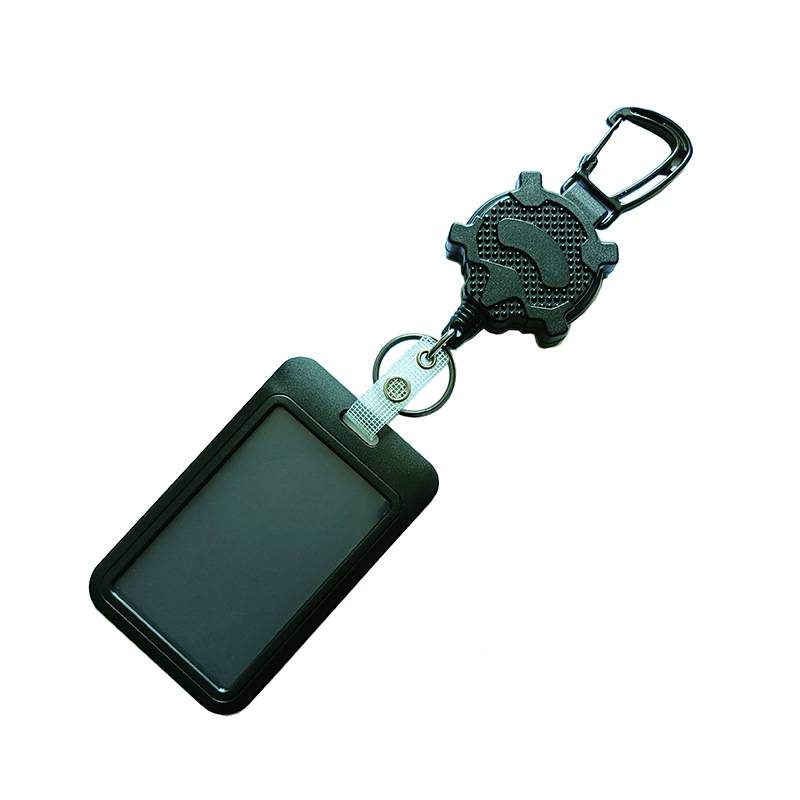 Multifunktionaler, einziehbarer Ausweishalter mit Karabiner