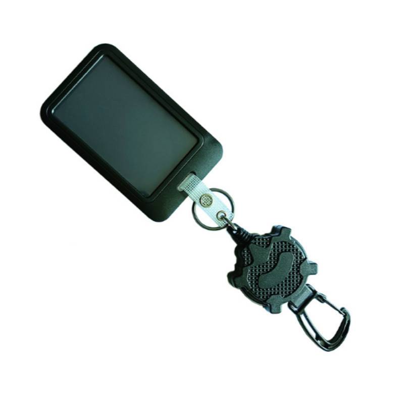 Multifunktionaler, einziehbarer Ausweishalter mit Karabiner