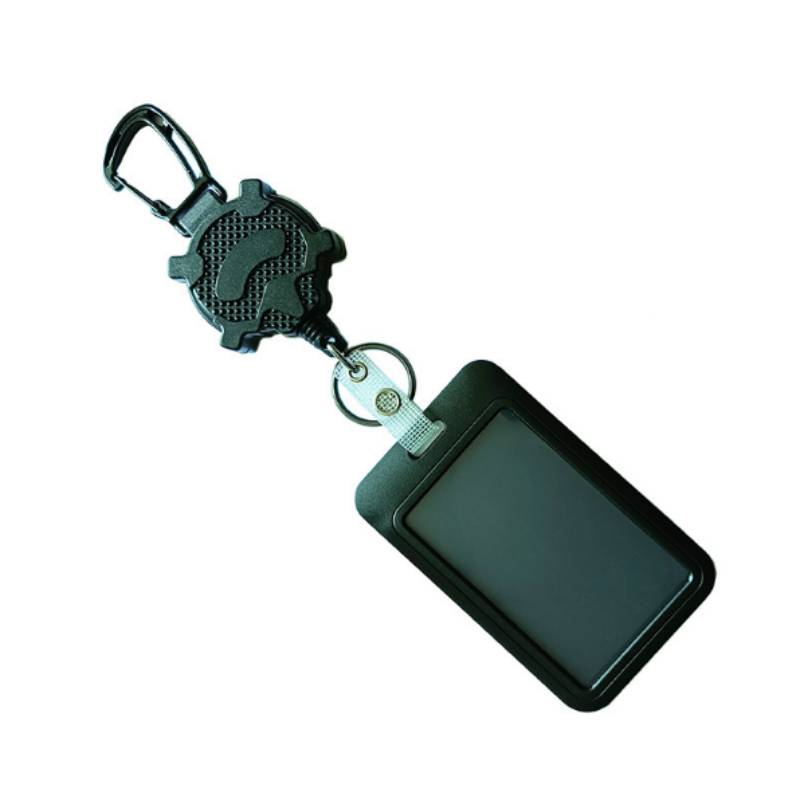 Multifunktionaler, einziehbarer Ausweishalter mit Karabiner