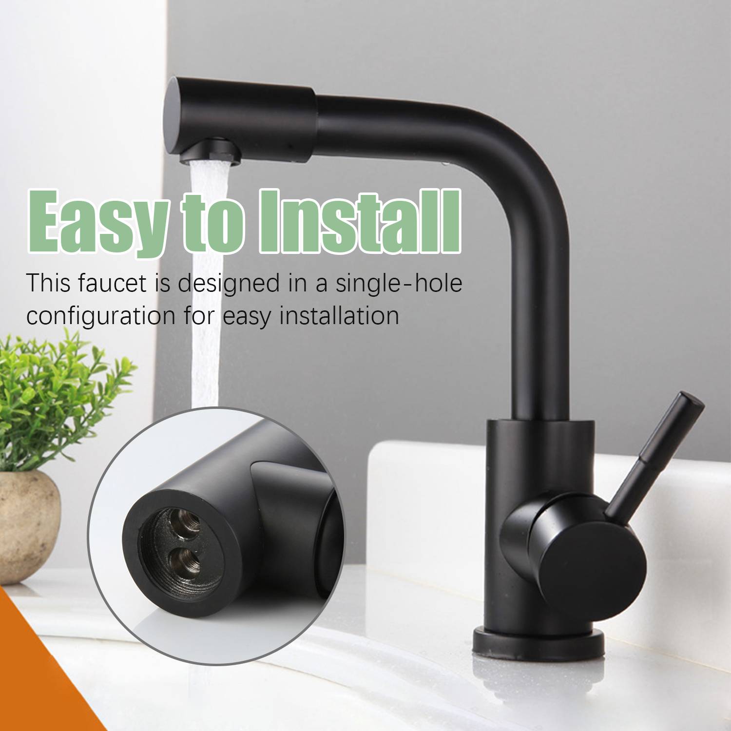 Schwenkmischer - Gebürsteter Edelstahl Black