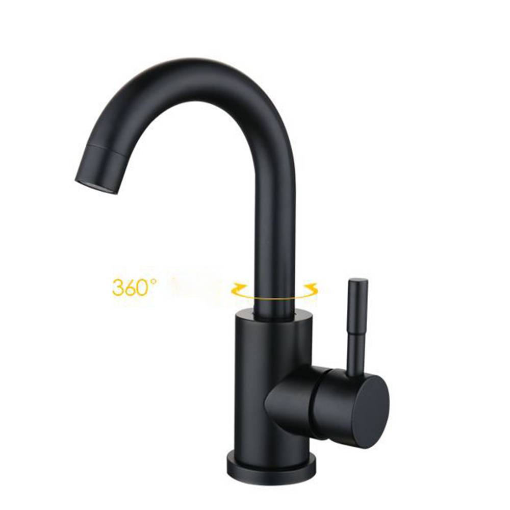 Bogen-Badezimmerarmatur gebürstet (schlauchlos) Black